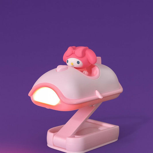 pink Mini Folding LED Night Light Cute Cartoon Desk Lamp for Kids Bedroom