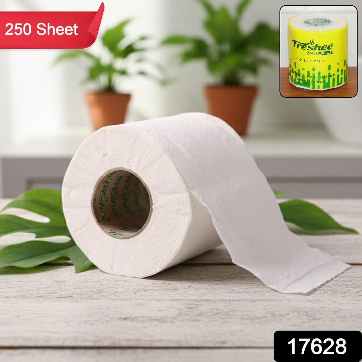 Freshee Ultra-Soft 2-Ply Toilet Roll â€” 250 Sheets Per Roll (10x10 Cm)