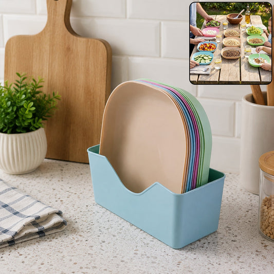 11 in 1 Plastic Snack Serving Plates Set, Multi-Compartment Party Snack Tray