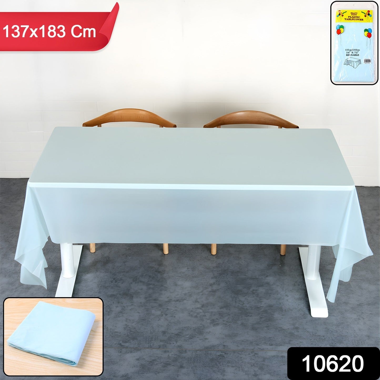 Waterproof Disposable Plastic Table Cover 137 Ã— 183 cm