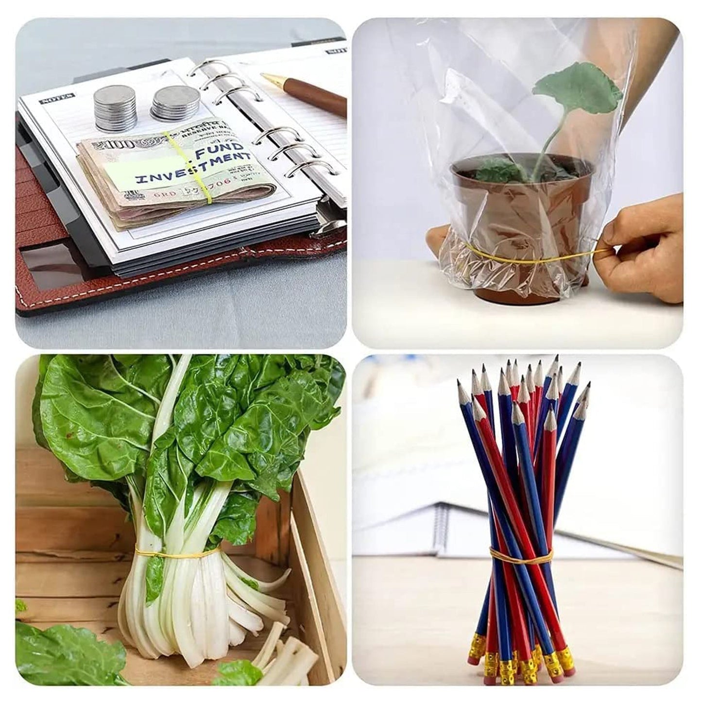 RUBBER BAND FOR OFFICE/HOME AND KITCHEN ACCESSORIES ITEM PRODUCTS, ELASTIC RUBBER BANDS, FLEXIBLE REUSABLE NYLON ELASTIC UNBREAKABLE, FOR STATIONERY, SCHOOL MULTICOLOR, Hair accessories