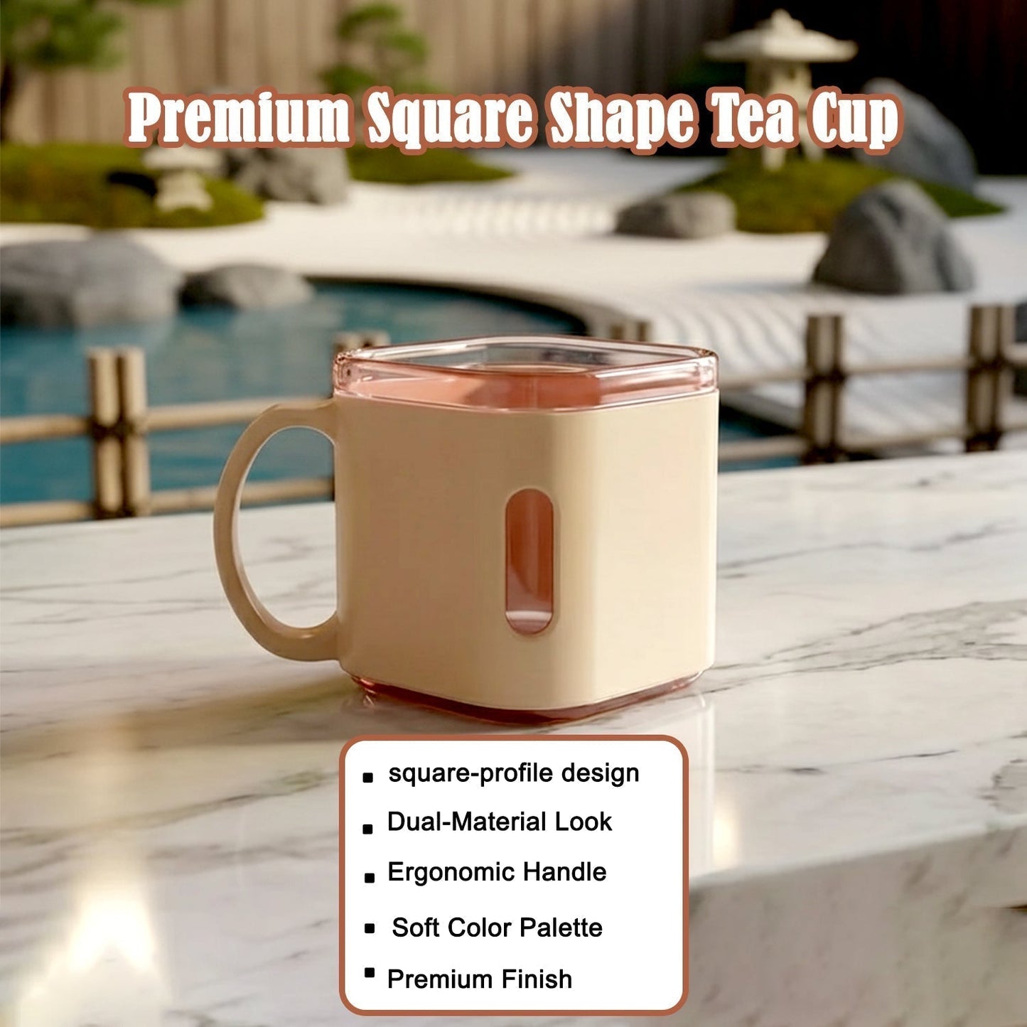 Premium Square Shape Tea Cup Set â€“ 6-Piece (150 ML)