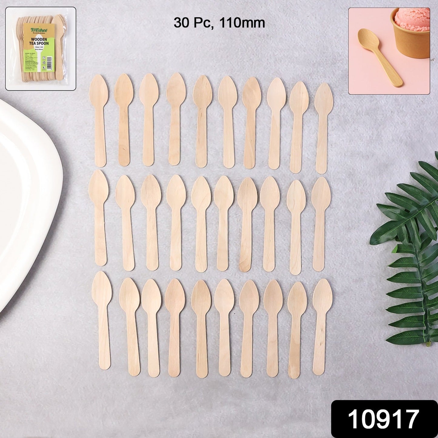 110mm Wooden Tea Spoon â€“ 30 Pcs Pack