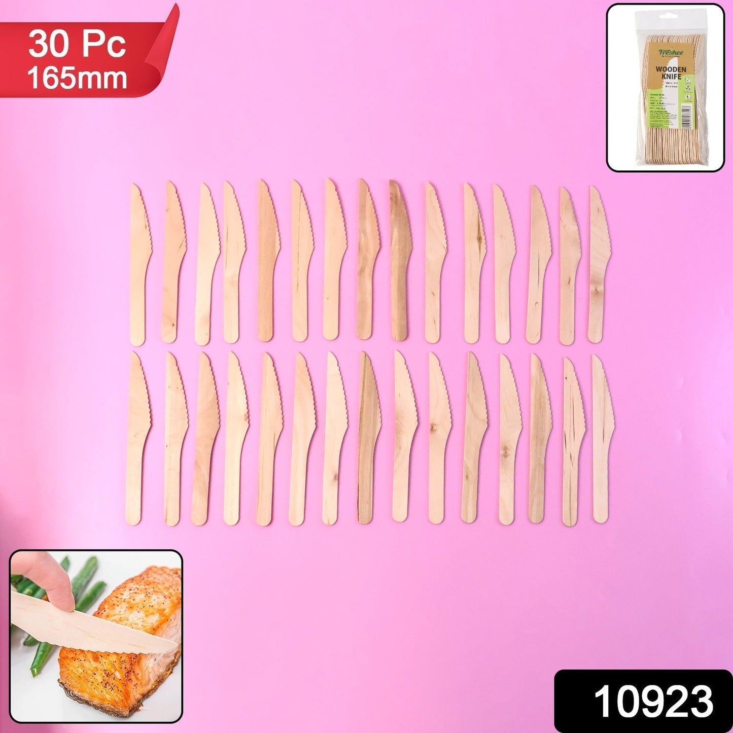 165mm Wooden Knife â€“ 30 Pcs Pack