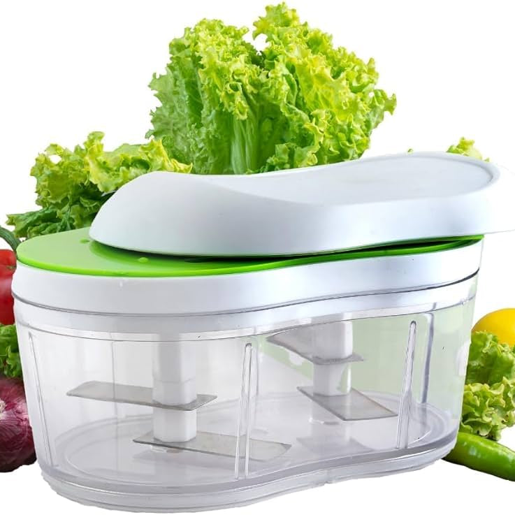 Multi-Purpose 2-Blade Hand Chopper | Manual Food Processor for Kitchen