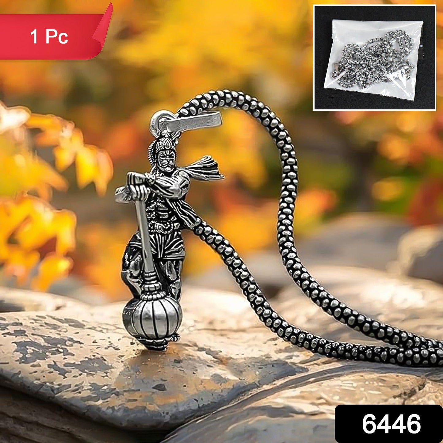 Hanuman Ji Pendant with Gada Religious Jewellery for Men and Women (1 Pc)