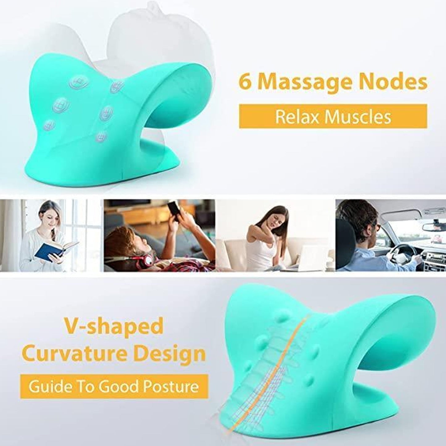 Neck Relaxer Cervical Pillow – Neck & Shoulder Pain Relief, Acupressure Massage, Medical Grade, Orthopaedic Recommended