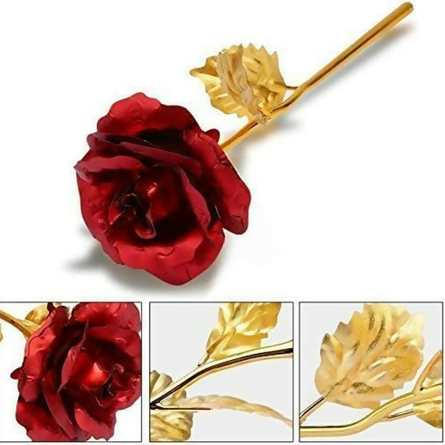 24K Gold Plated Artificial Rose for Gift