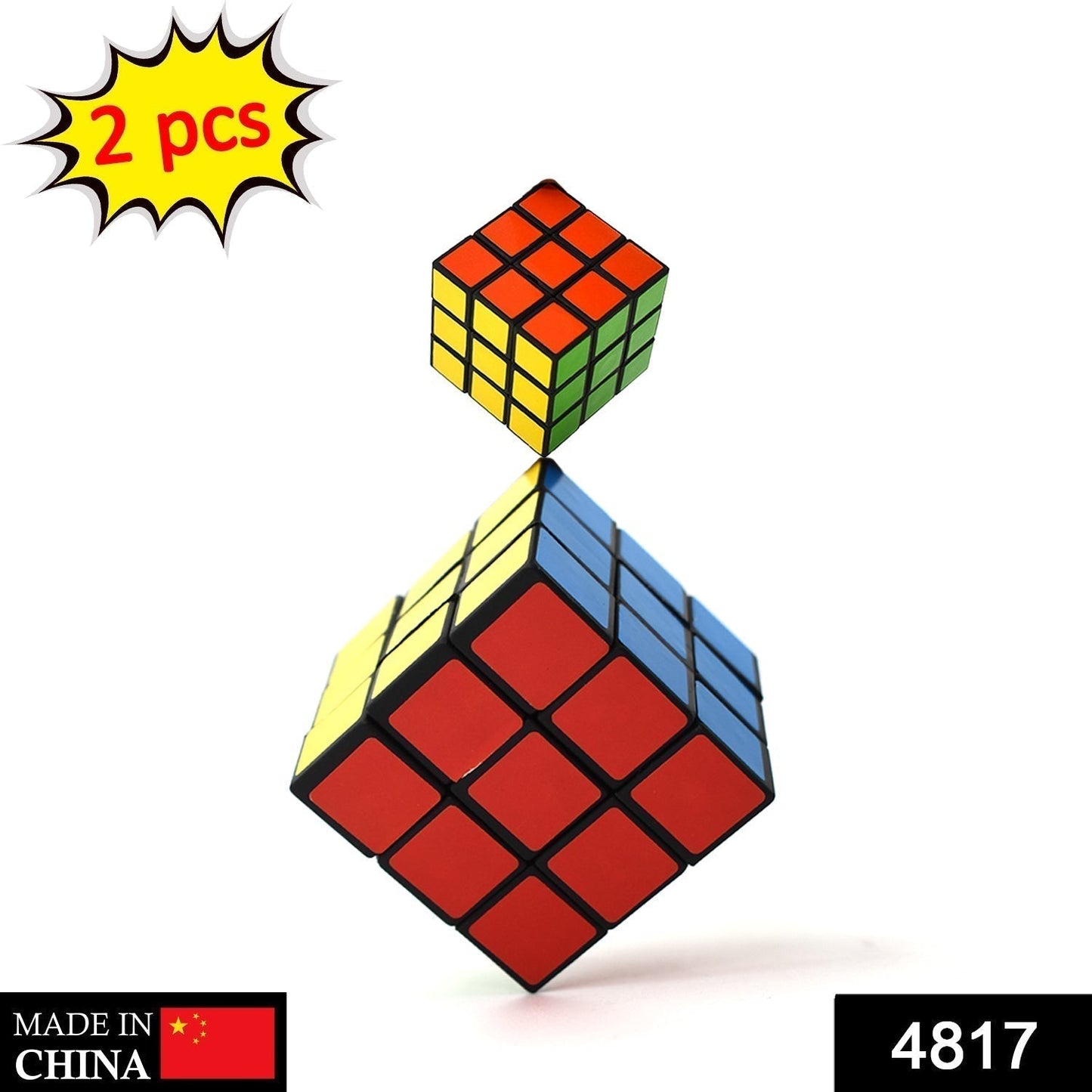 Plastic Fancy 3x3 Small Cube Puzzles Game - 2 Pieces (Multicolour)