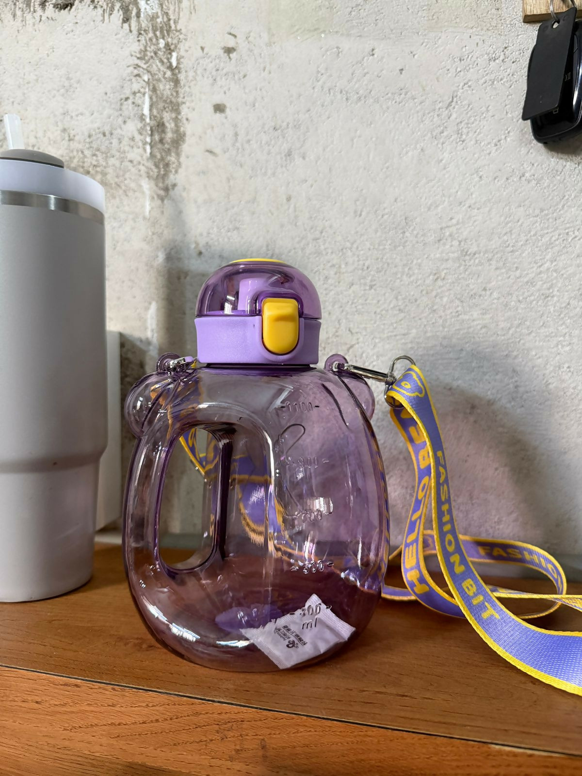 Purple 1200 ML Kids Water Bottle with Straw & Adjustable Carry Sling