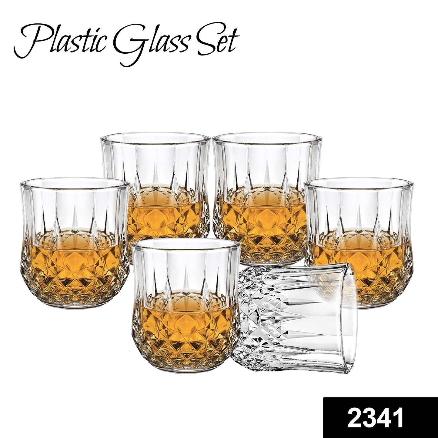 Heavy unbreakable Stylish look fully Transparent Glasses Set 250 ml (6pcs)