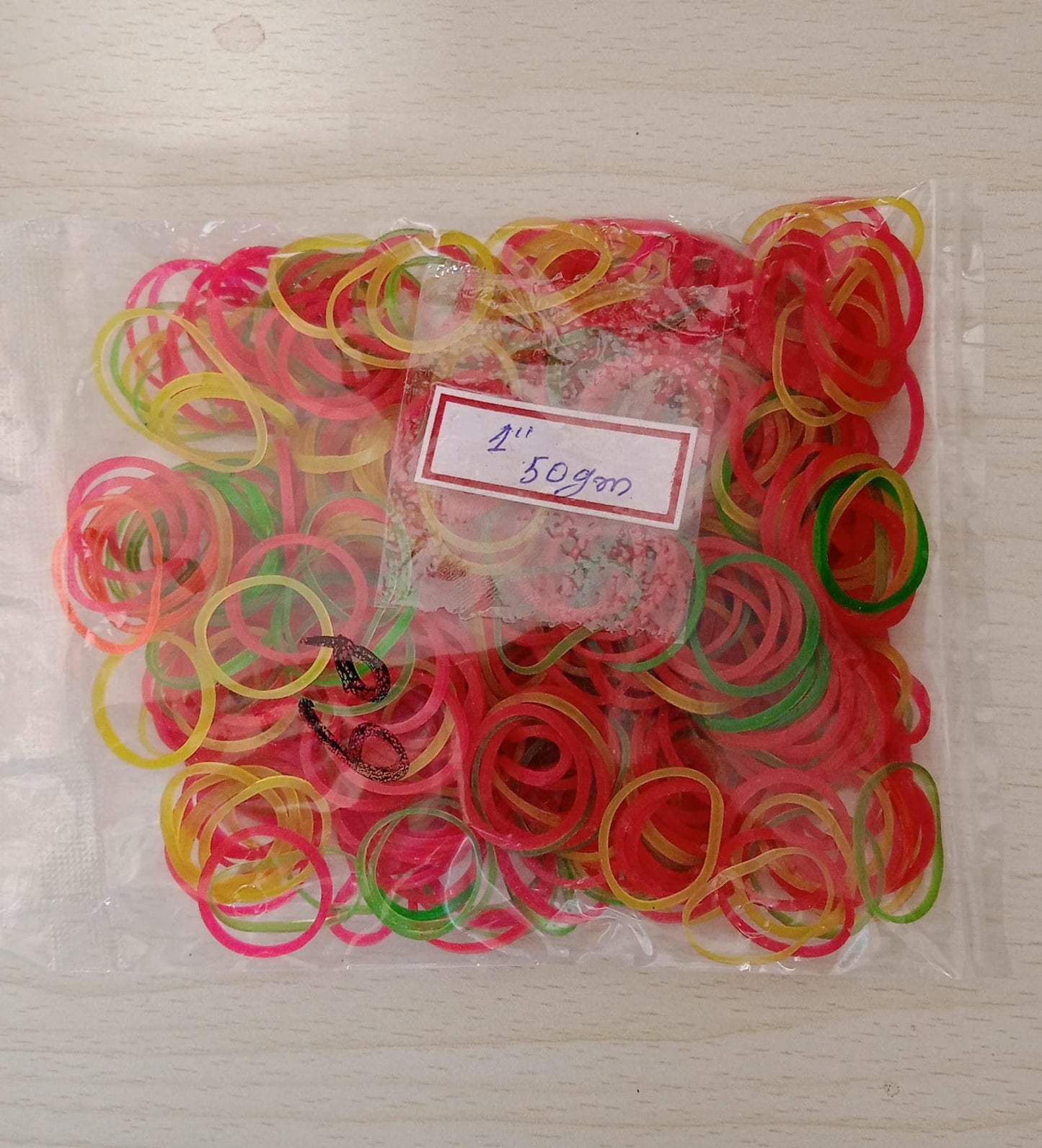 Rubber Band For Office/Home and Kitchen Accessories Item Products, Elastic Rubber Bands, Flexible Reusable Nylon Elastic Unbreakable, For Stationery, School  Multicolor (1 Inch, 50 GM), Hair accessories
