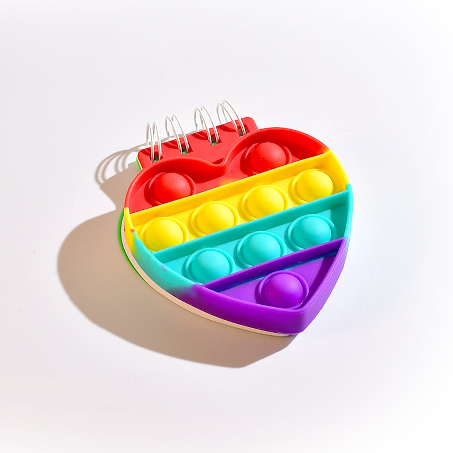 Heart pattern  it Fidget Spiral Notebook Bubble Push  Fidget Silicon Toy Book Stress Relief Anxiety School Stationery Notebook