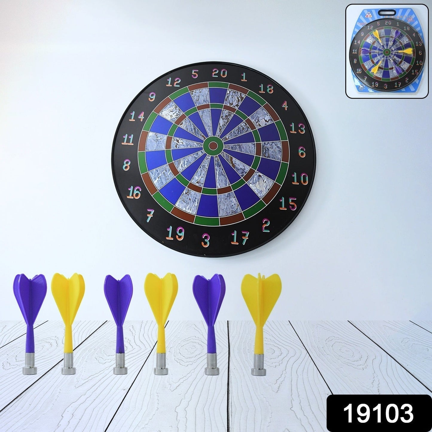 Magnetic Dart Board Game Set with 6 Soft-Tip Darts