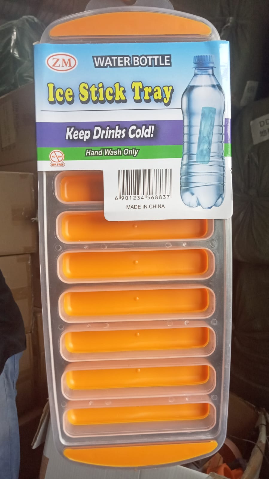 Water Bottle Ice Stick Tray with Push  Cubes