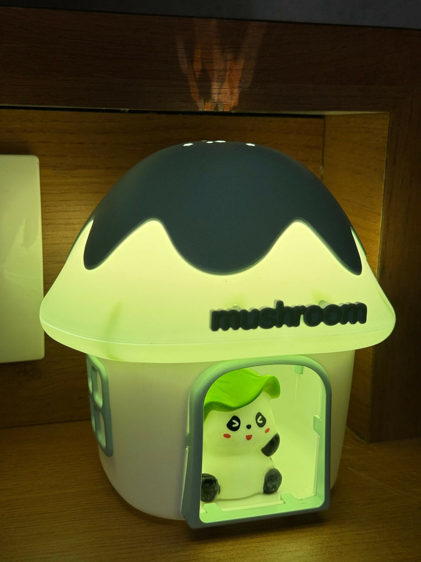 Cute Panda in a Mushroom LED Night Lamp for Kids Bedroom USB Rechargeable