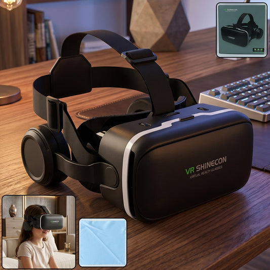 3D / HD VR Glasses Virtual Reality Goggles Headset for iOS for Android Smartphone VR Goggles-For 3D VR Movies Video Games with Headphones (1 Pc)