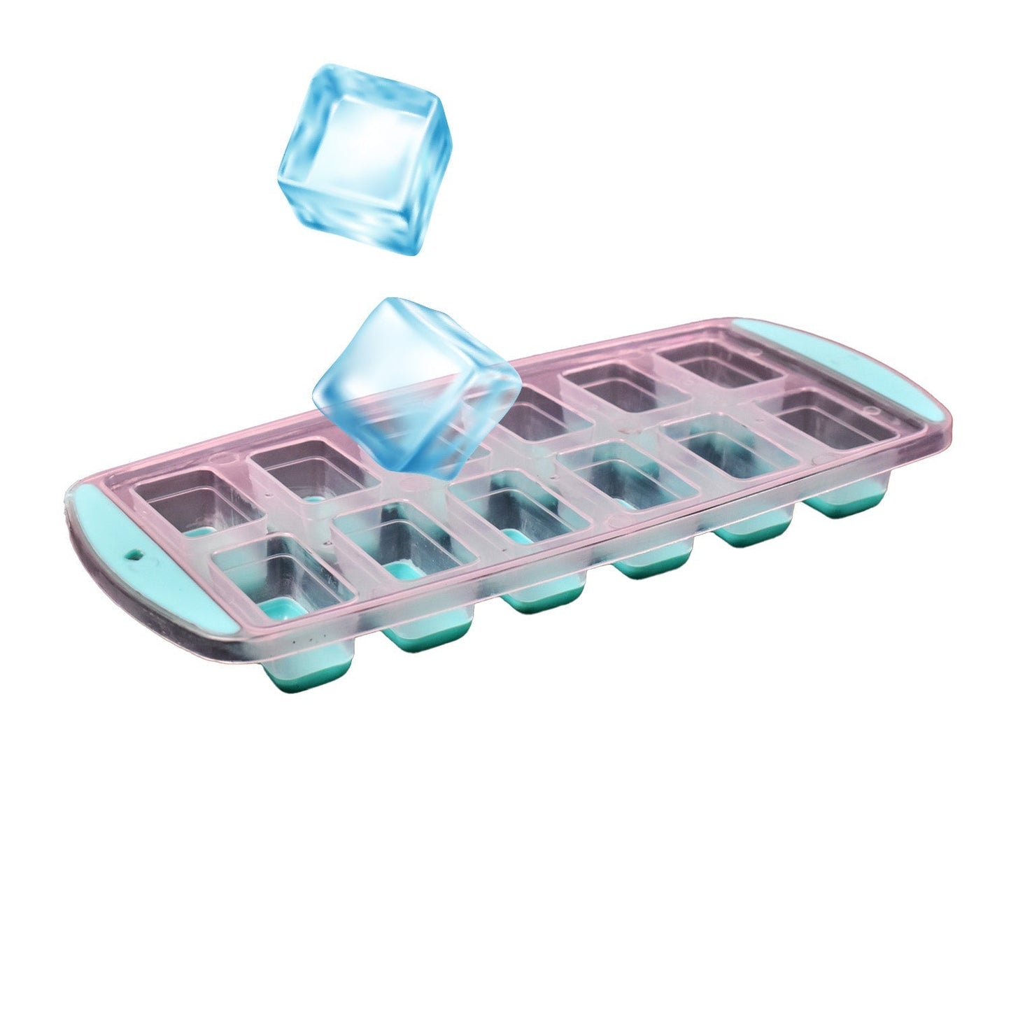 12-Grid Silicone Ice Cube Tray - Food-Grade Square Ice Maker, Easy Release Bottom