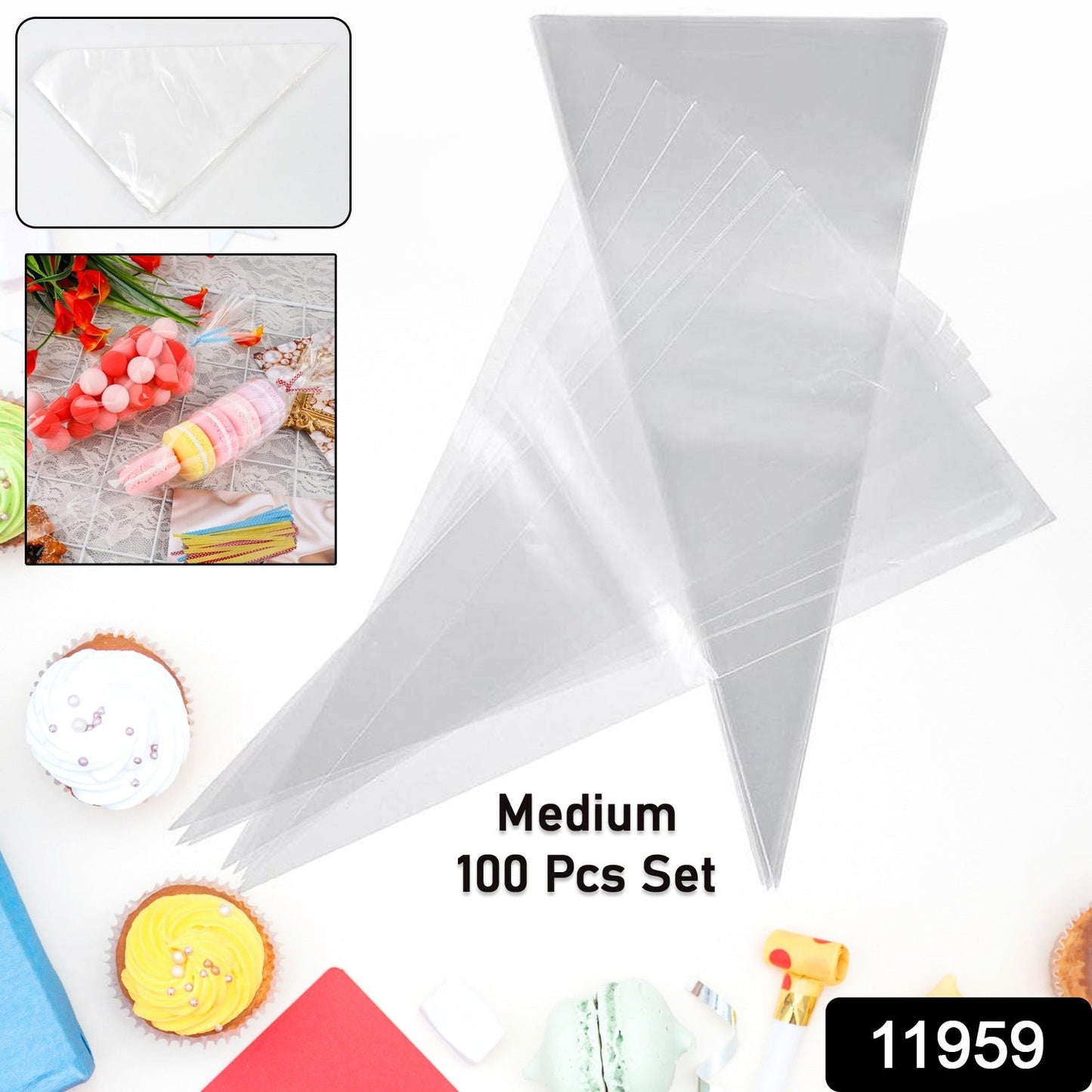 Disposable Piping Bags (100 Pcs Set / Medium)