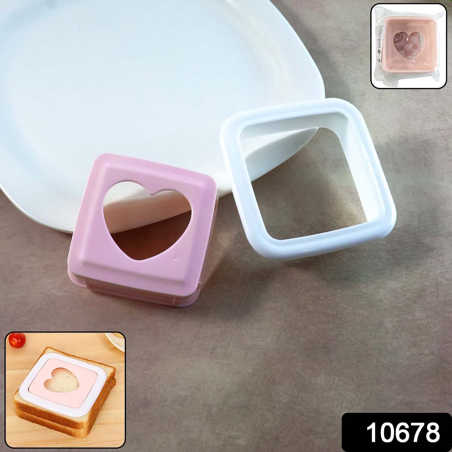 Heart Shape Sandwich Cutter & Bread Press (1 Pc)