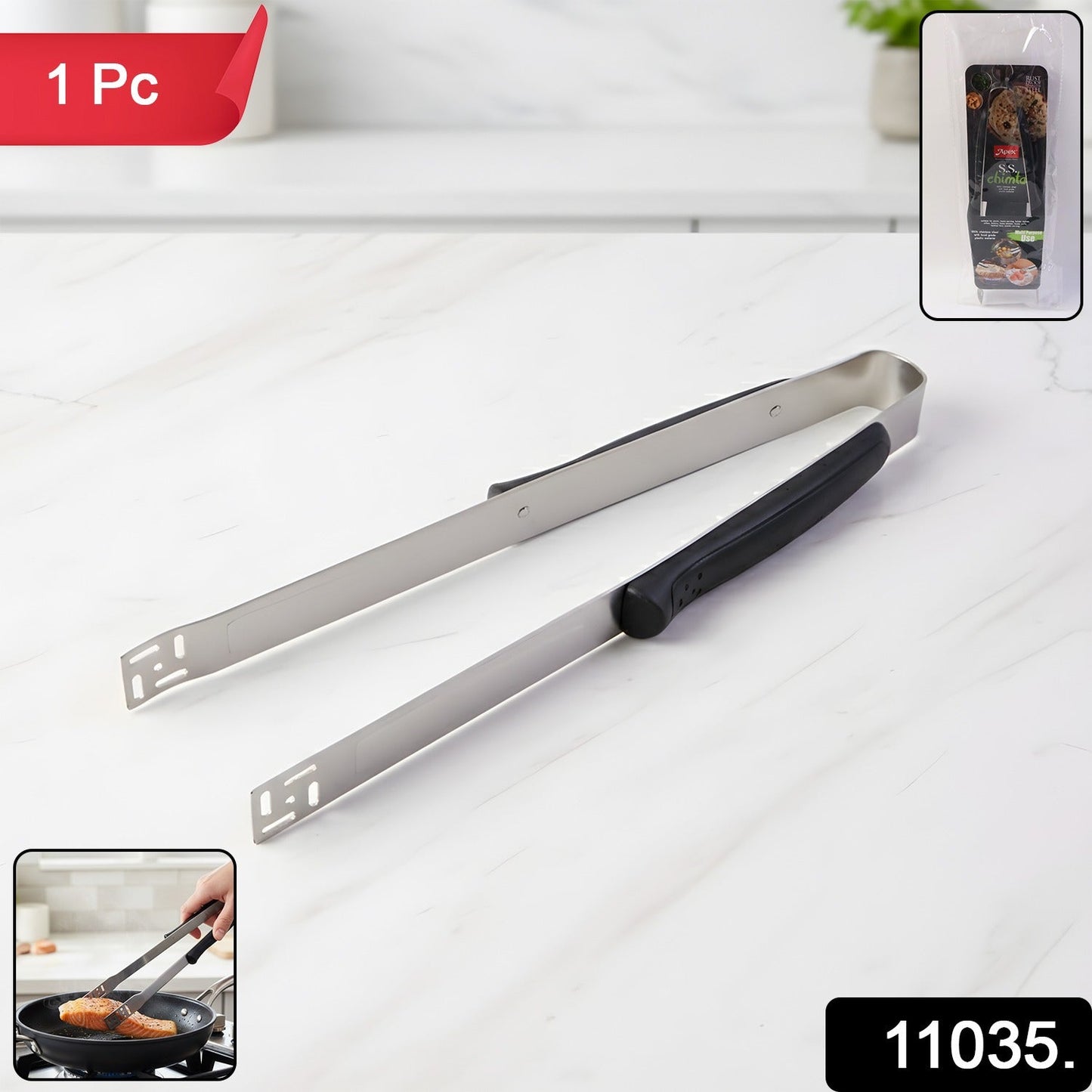 Premium Stainless Steel Chimta (1 Pc)