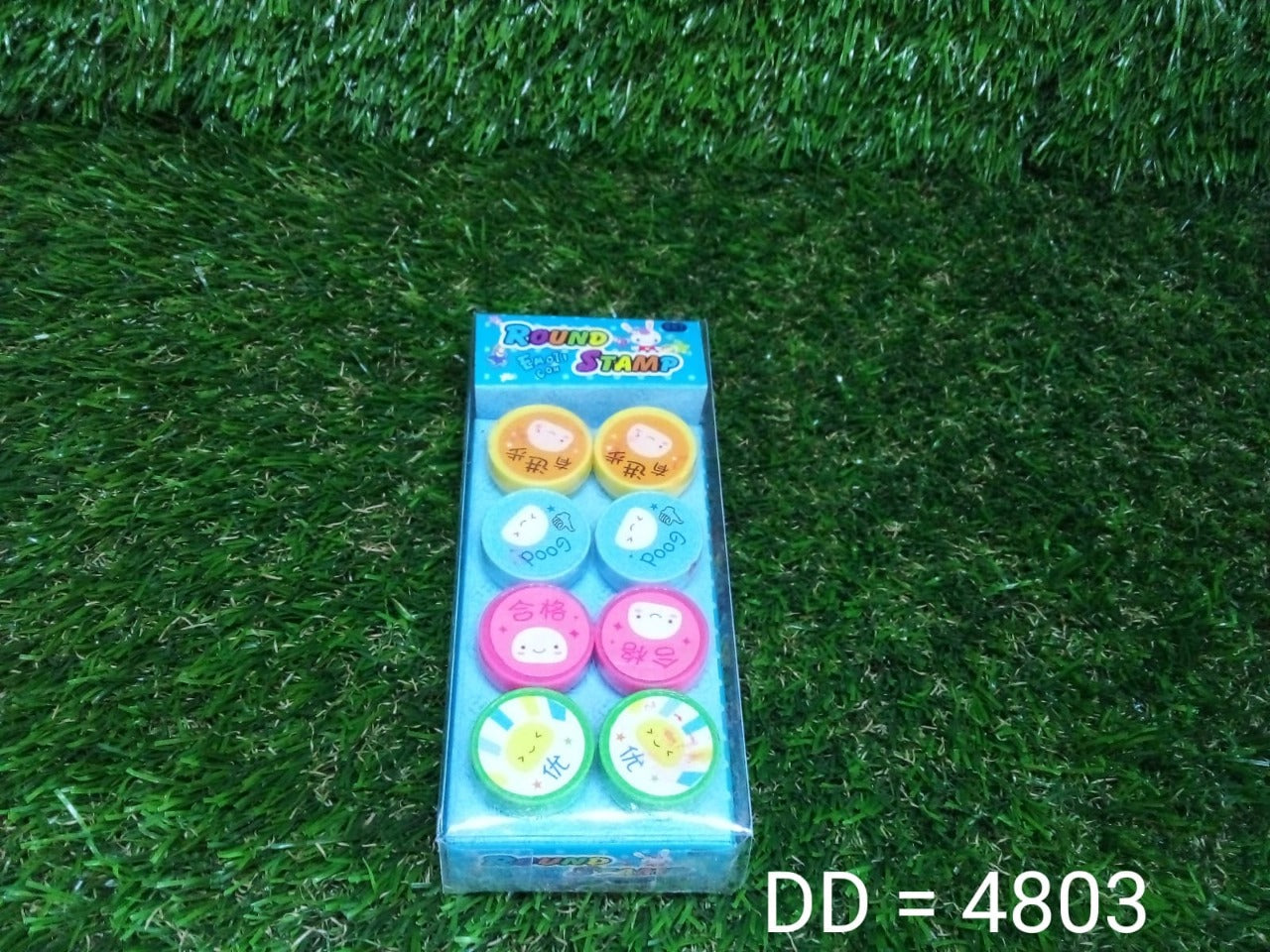 Emoticon Stamps 8 pieces in Round Shape Stamp for Kids Theme Stamps for School Craft & Prefect Gift for Teachers, Parents and Students (Multicolor)
