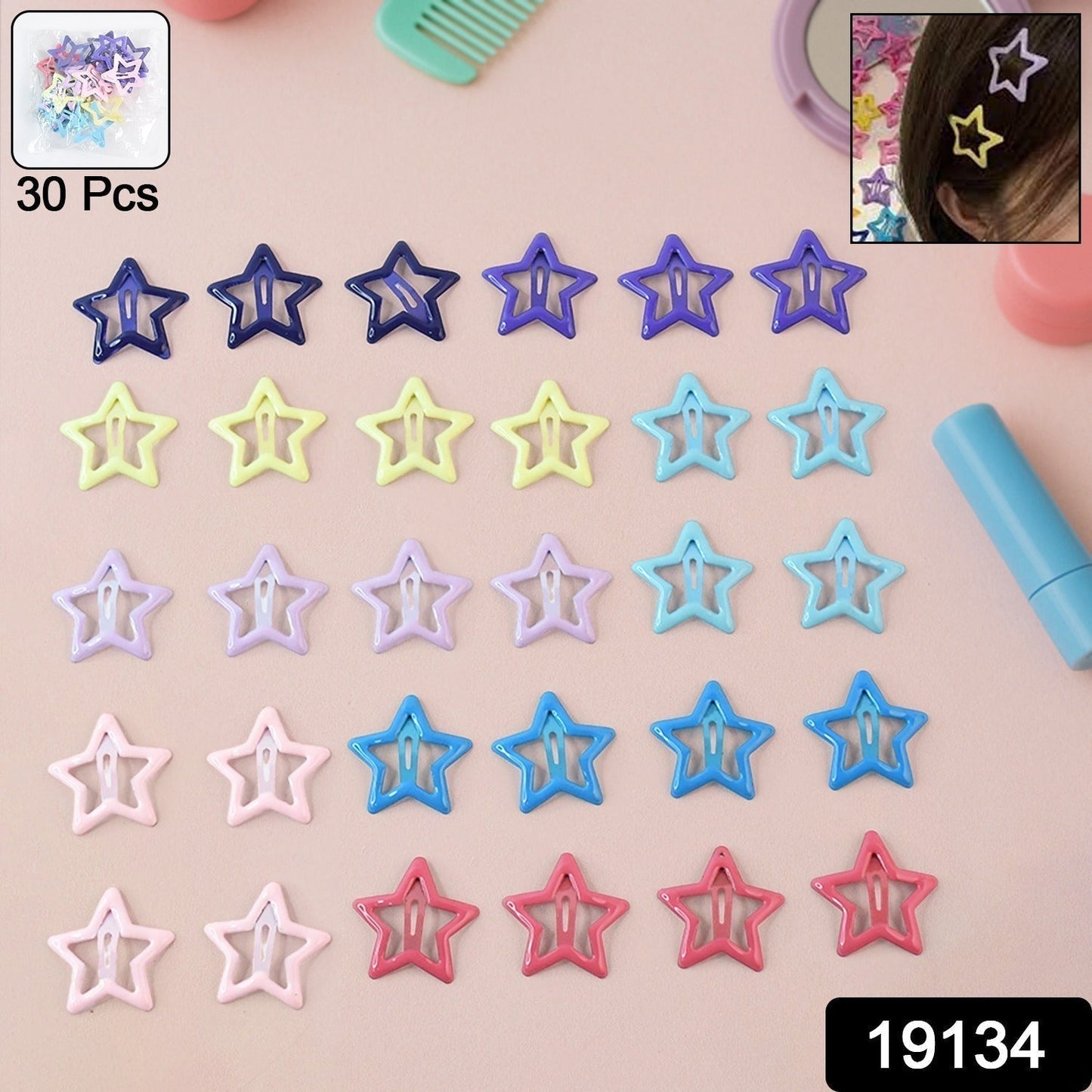 Metal Hair Clip Set for Girls (30 Pc)