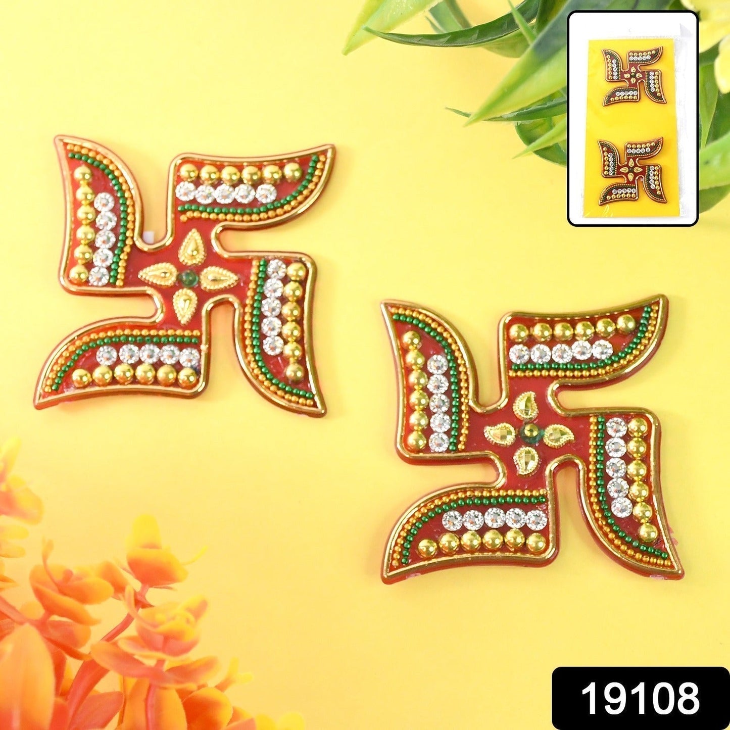 Decorative Swastik Sticker (2Pc Set)