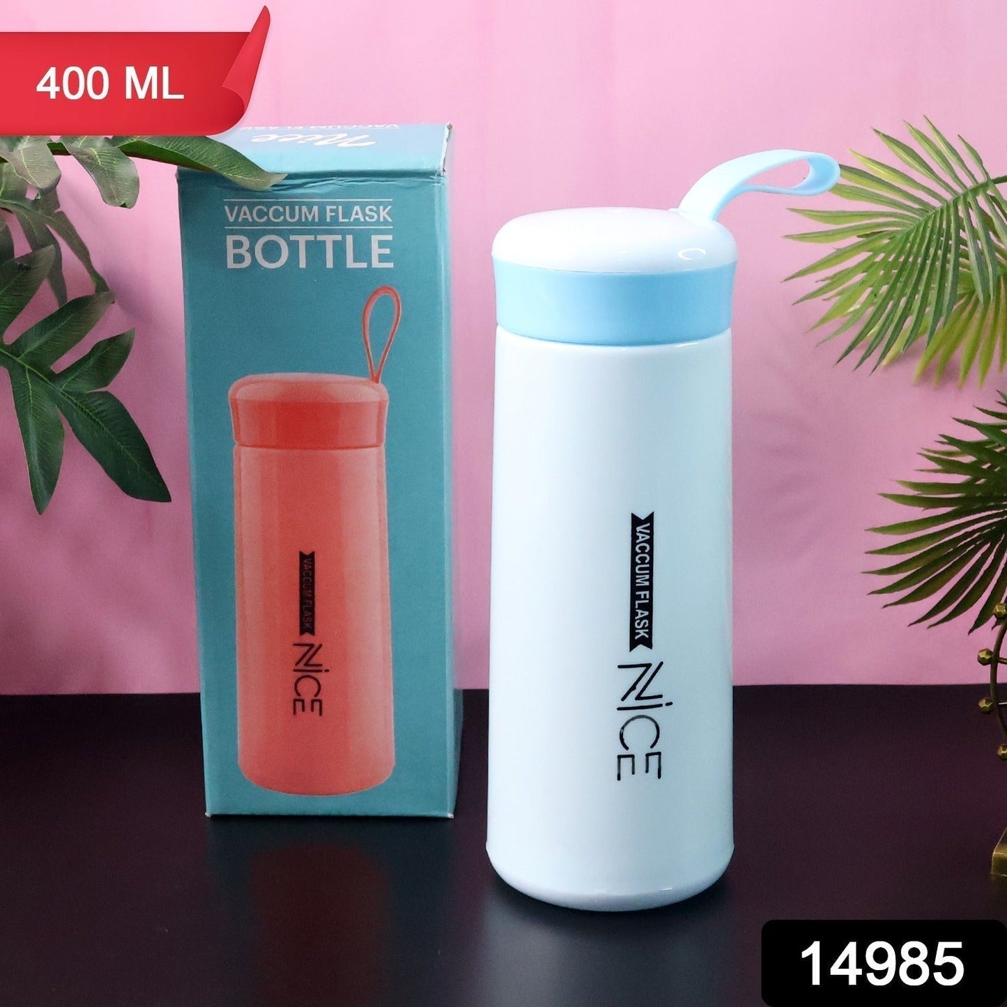 Plastic Flask Water Bottle - (Color Blue / 1 Pc / 400ML)