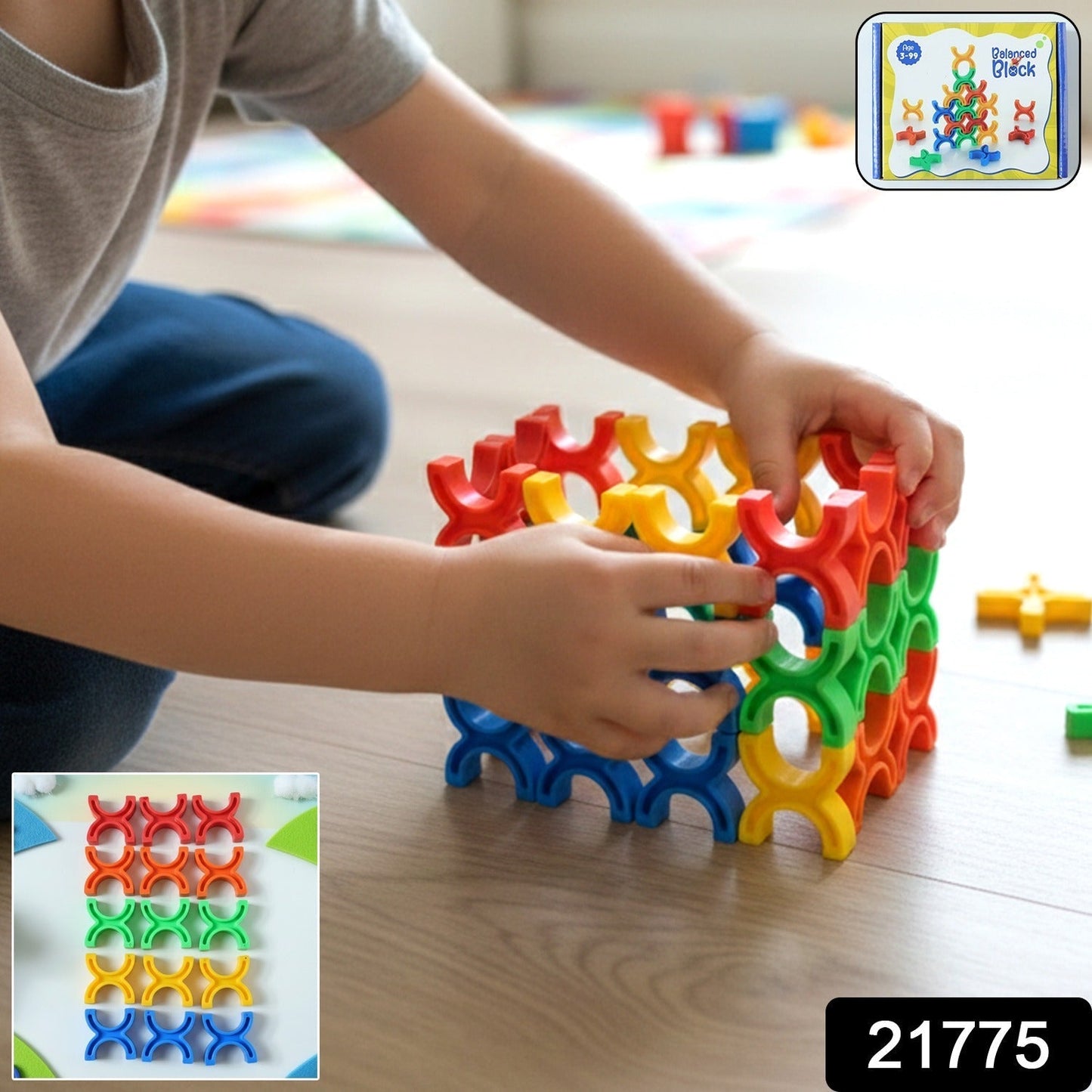 Balanced Block Colorful Interlocking Stacking Toy (1 Set)