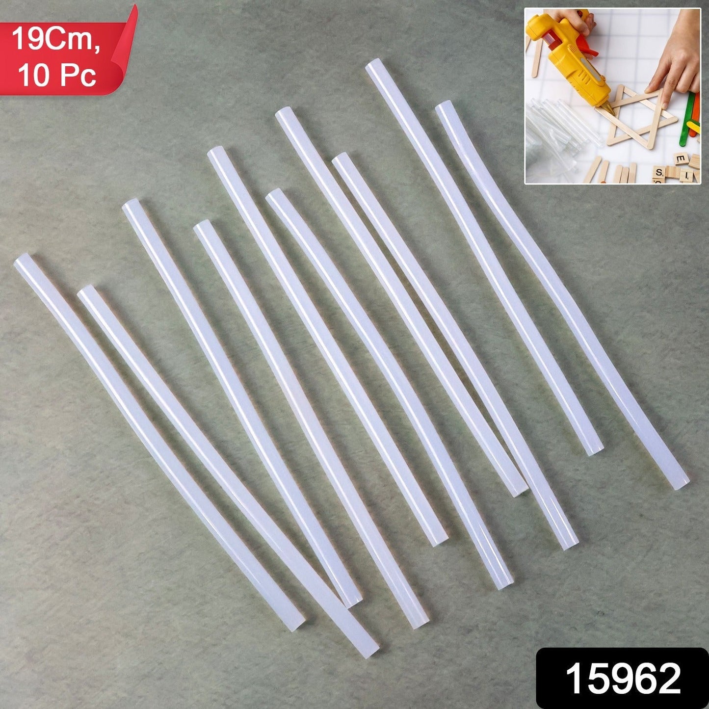 Transparent Hot Melt Glue Sticks (10 Pc Set)
