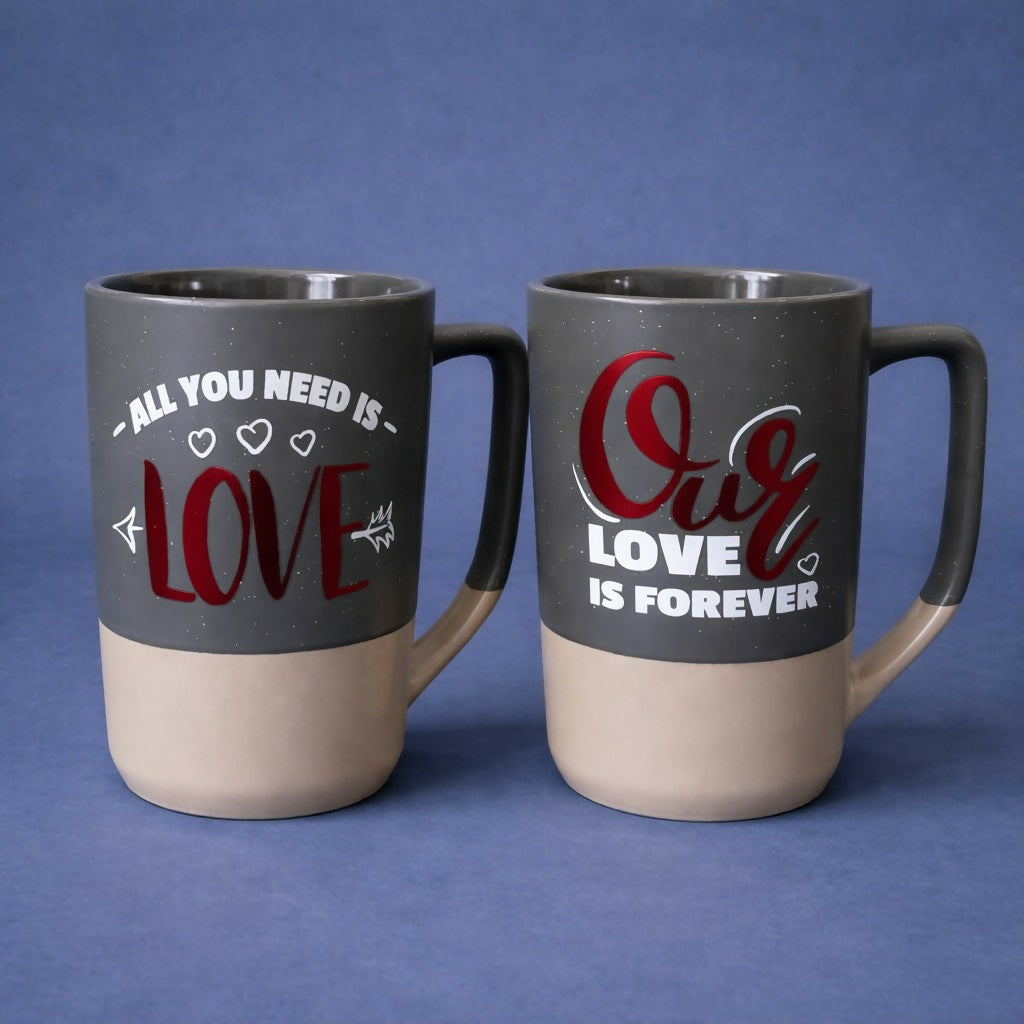 Printed Ceramic Coffee Mug Love Theme Gift Cup with Handle