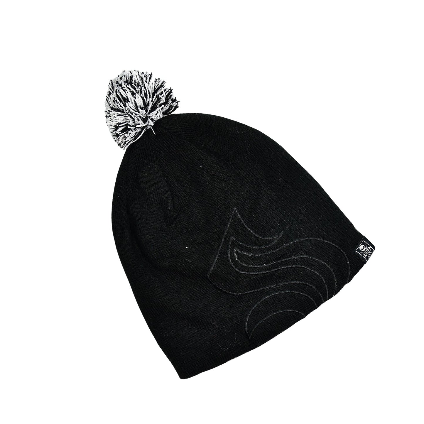 Men's and Women's Skull Slouchy Winter Woolen Knitted Black Inside Fur Beanie Cap.