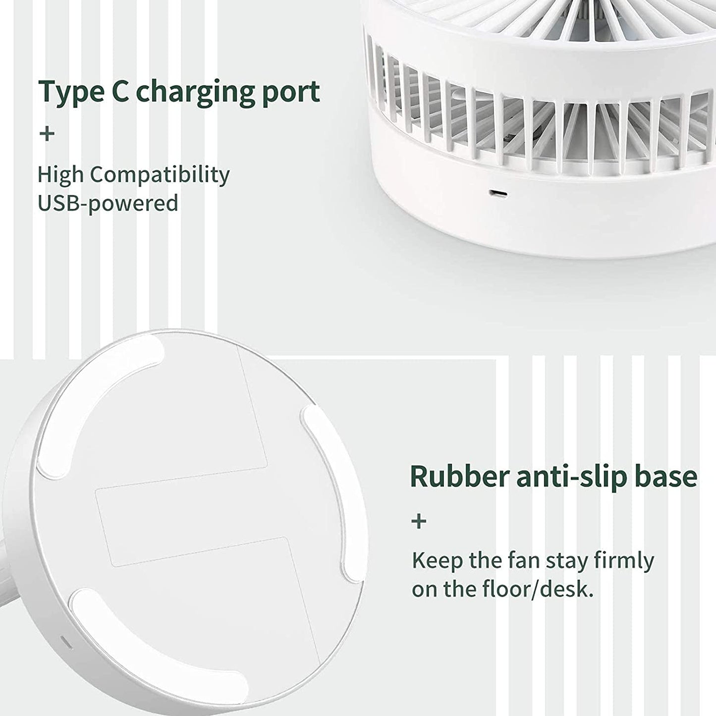 TELESCOPIC ELECTRIC DESKTOP FAN, HEIGHT ADJUSTABLE, FOLDABLE & PORTABLE FOR TRAVEL/CARRY | SILENT TABLE TOP PERSONAL FAN FOR BEDSIDE, OFFICE TABLE (Battery Not Include)