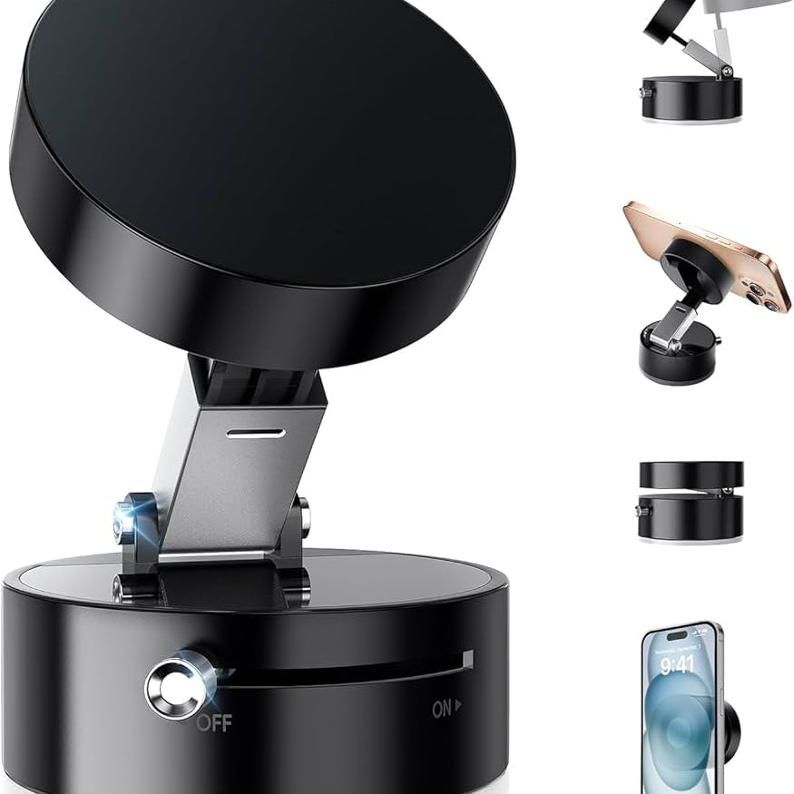 Adjustable Vacuum Mobile Stand – 360° Rotating Strong Suction Cup Phone Holder for Car, Desk & Wall