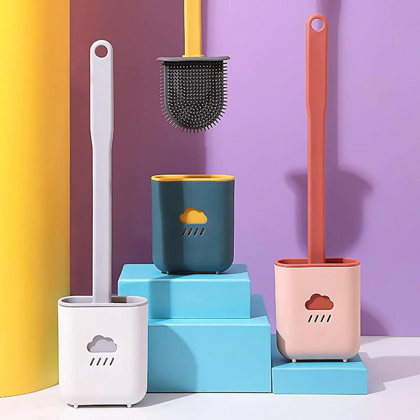 Silicone Toilet Brush with Holder (Without Box)