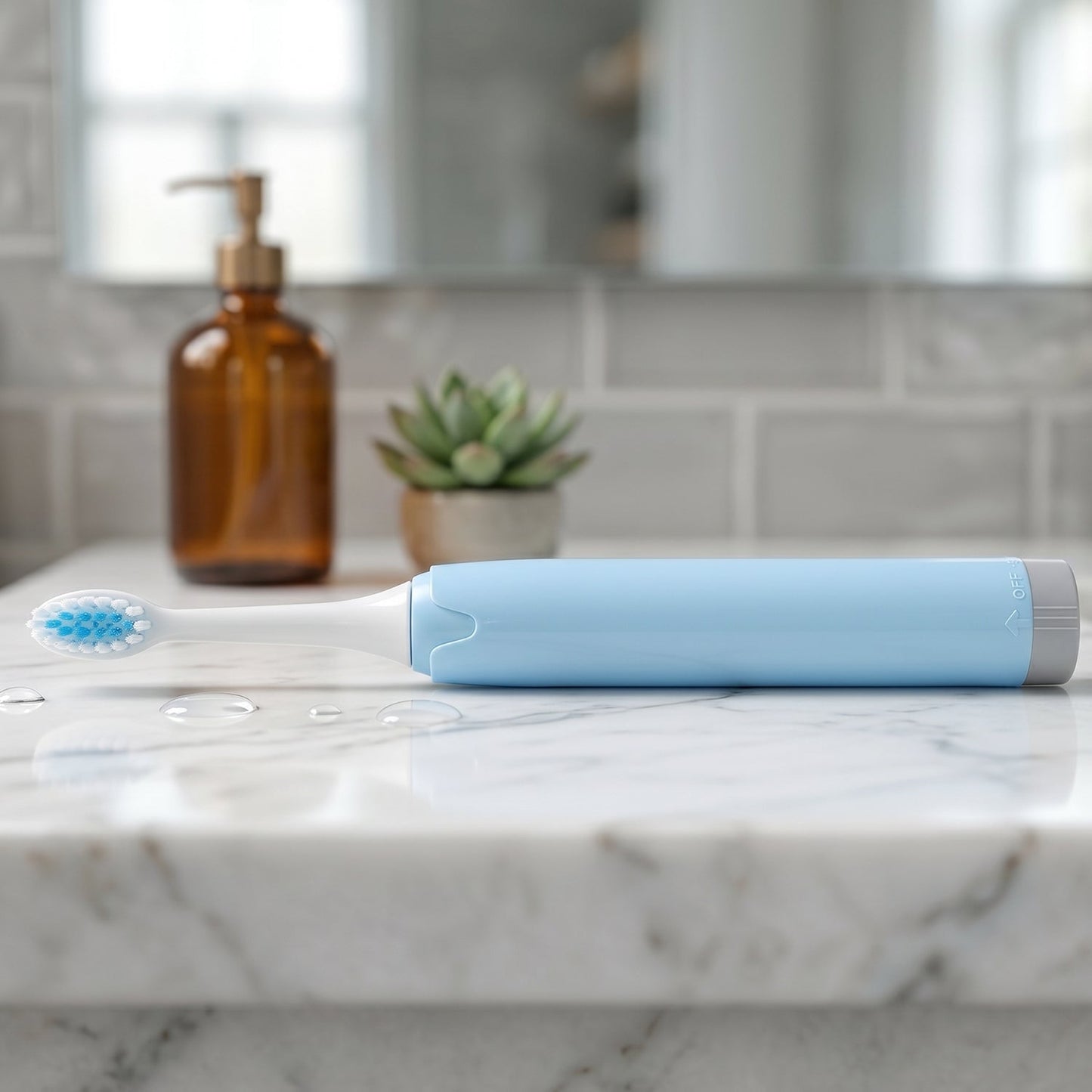 Electric Toothbrush with Extra Brush Head & 2 AA Batteries for Kids & Adults (1 Pc)