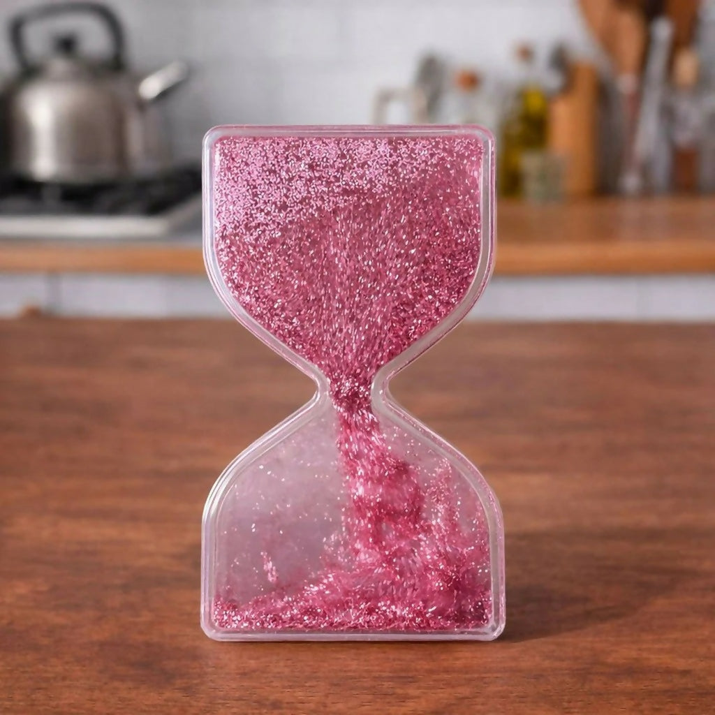 Pink Glitter Flow Hourglass Liquid Timer Desk Toy for Kids & Adults