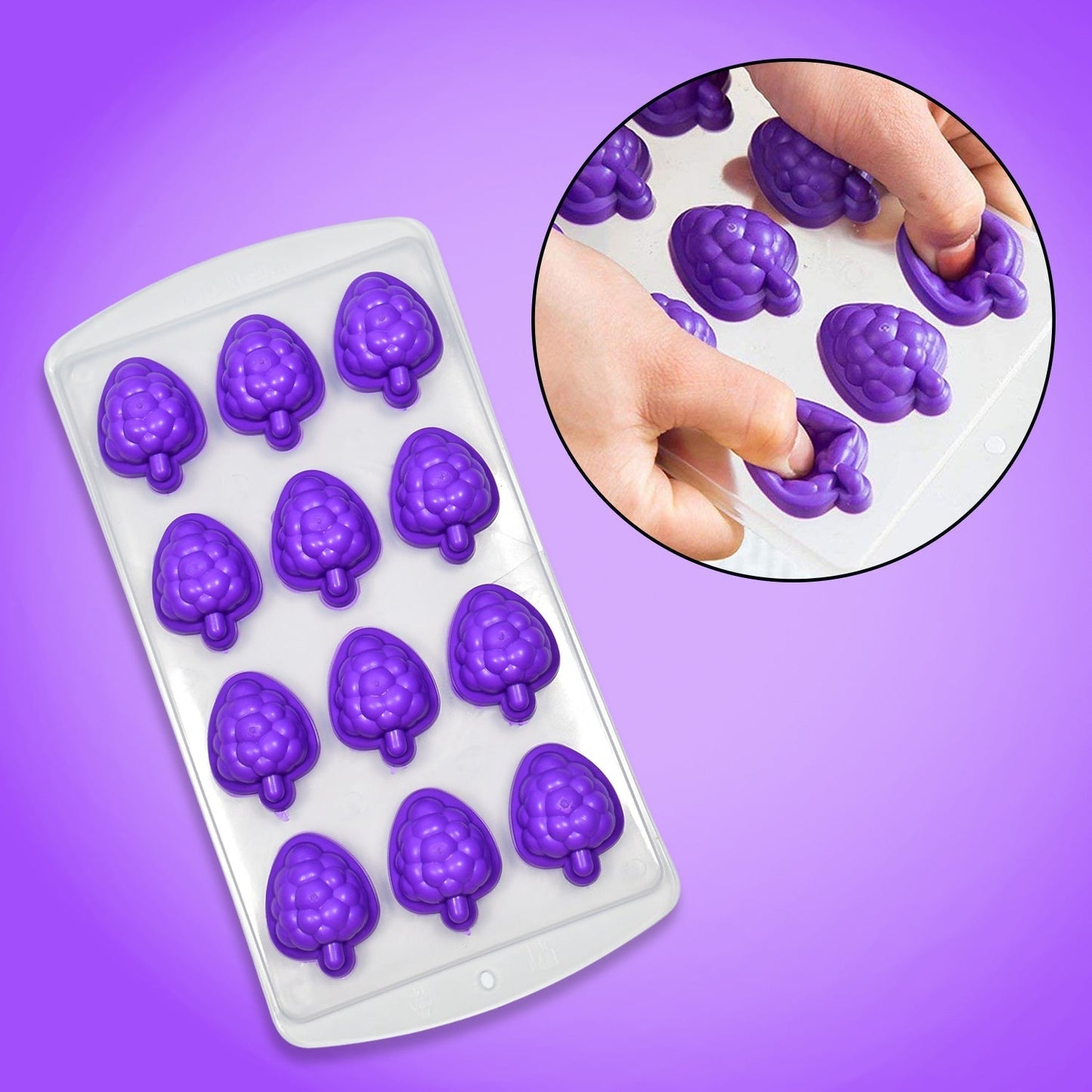 Mix design Ice Trays for Freezer with Easy to Release Flexible Silicone shape ice cavity.