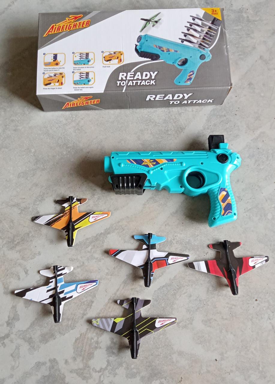 Airplane Launcher Toy with Foam Planes, 5-Pack