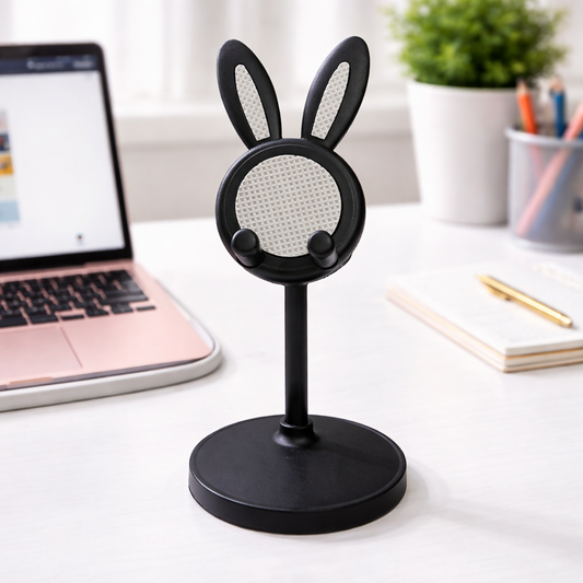Black Rabbit Ear Mobile Phone Stand Desk Holder for Smartphone