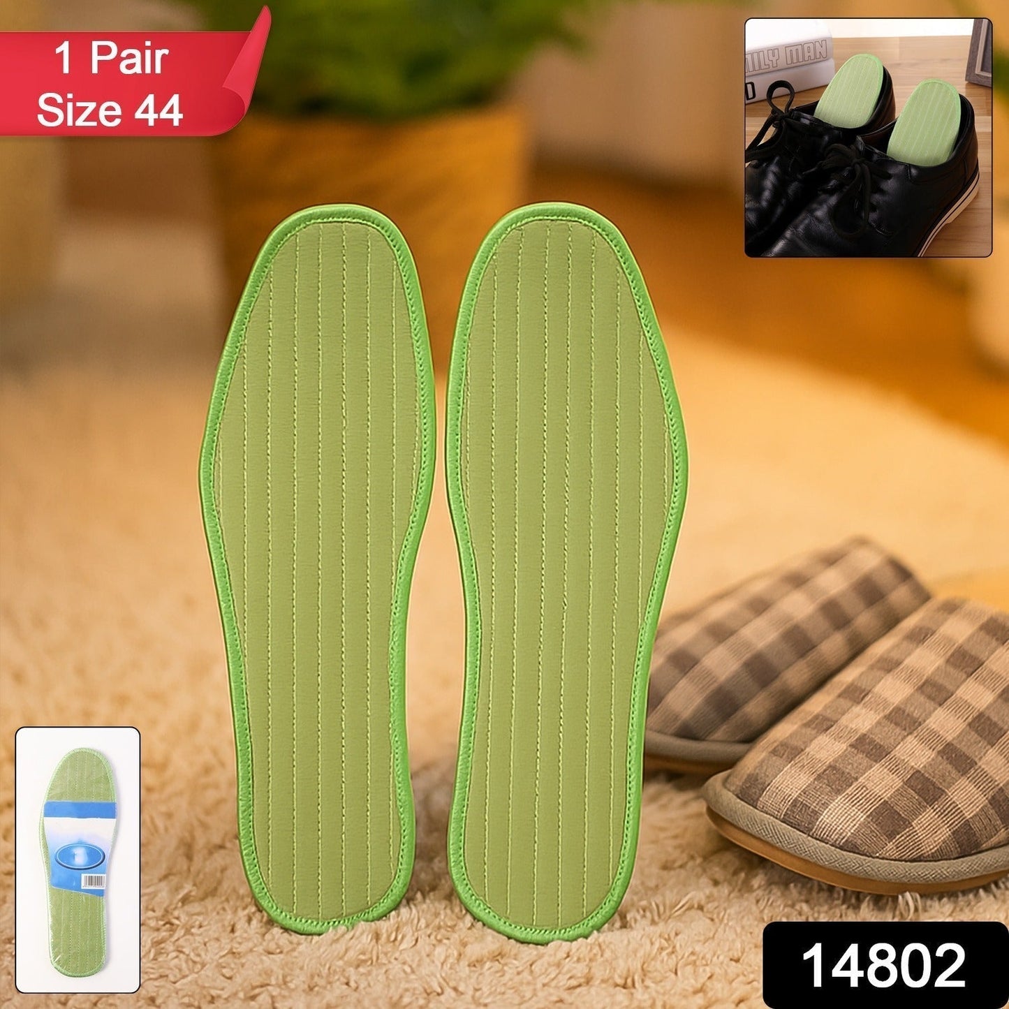 Premium Comfort Shoe Insoles for Daily Foot Support Size 44 (1 Pair / Mix Design)