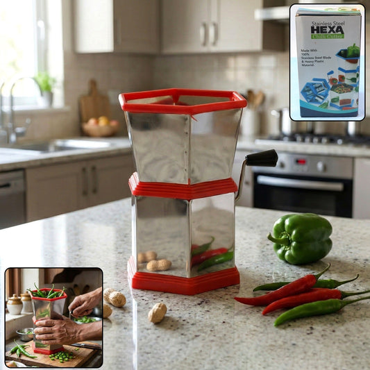 Manual Hexa-Style Hand-Operated Chilli Cutter (1 Pc)