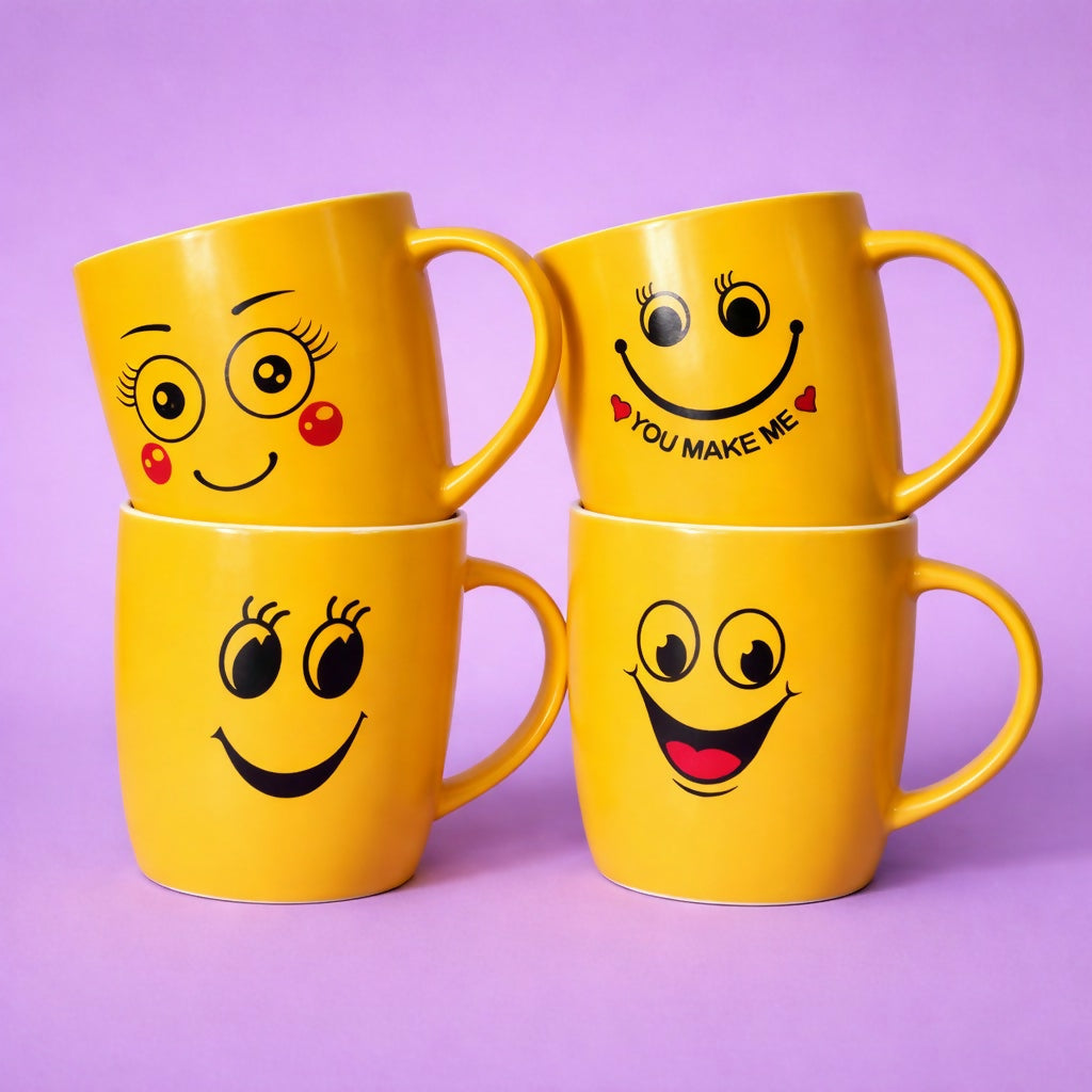 Cute Smiley Face Ceramic Coffee Mug Funny Tea Cup