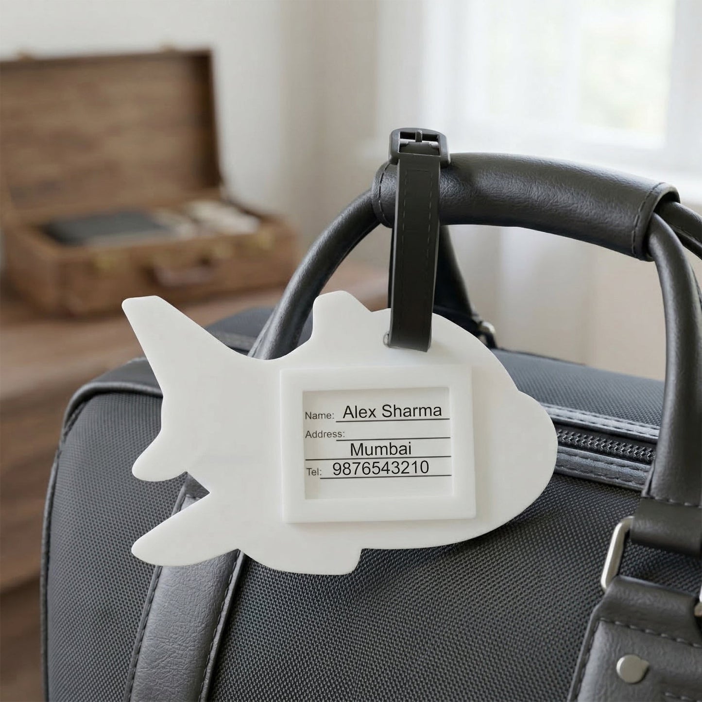 Airplane Shape Travel Identification Luggage Bag Tag (1 Pc)