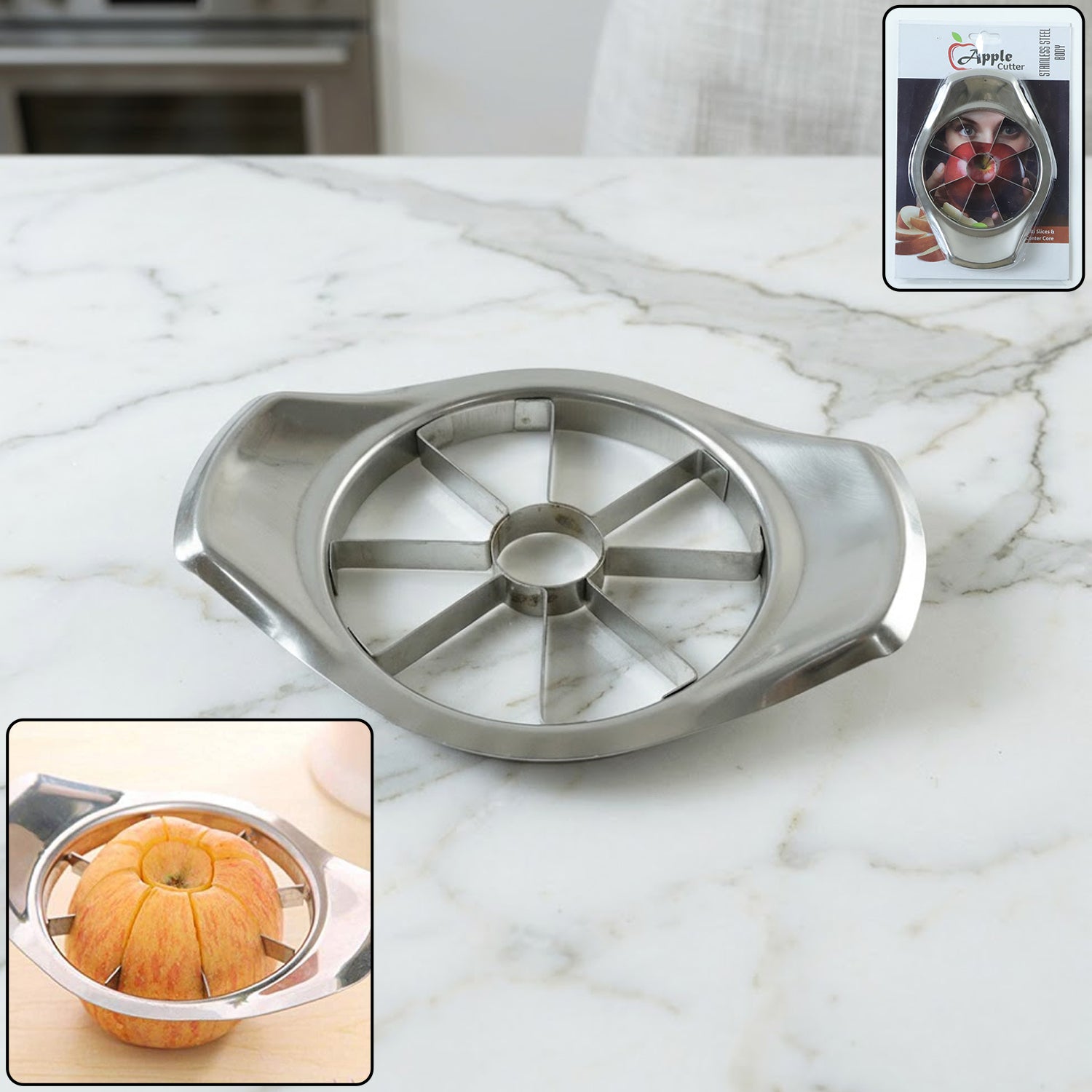 Heavy Duty Stainless Steel Apple Cutter & Slicer (1 Pc)