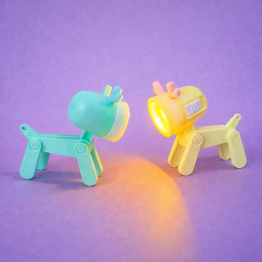 Cute Dog LED Mini Flashlight Toy for Kids Portable Torch Light(Color may vary)
