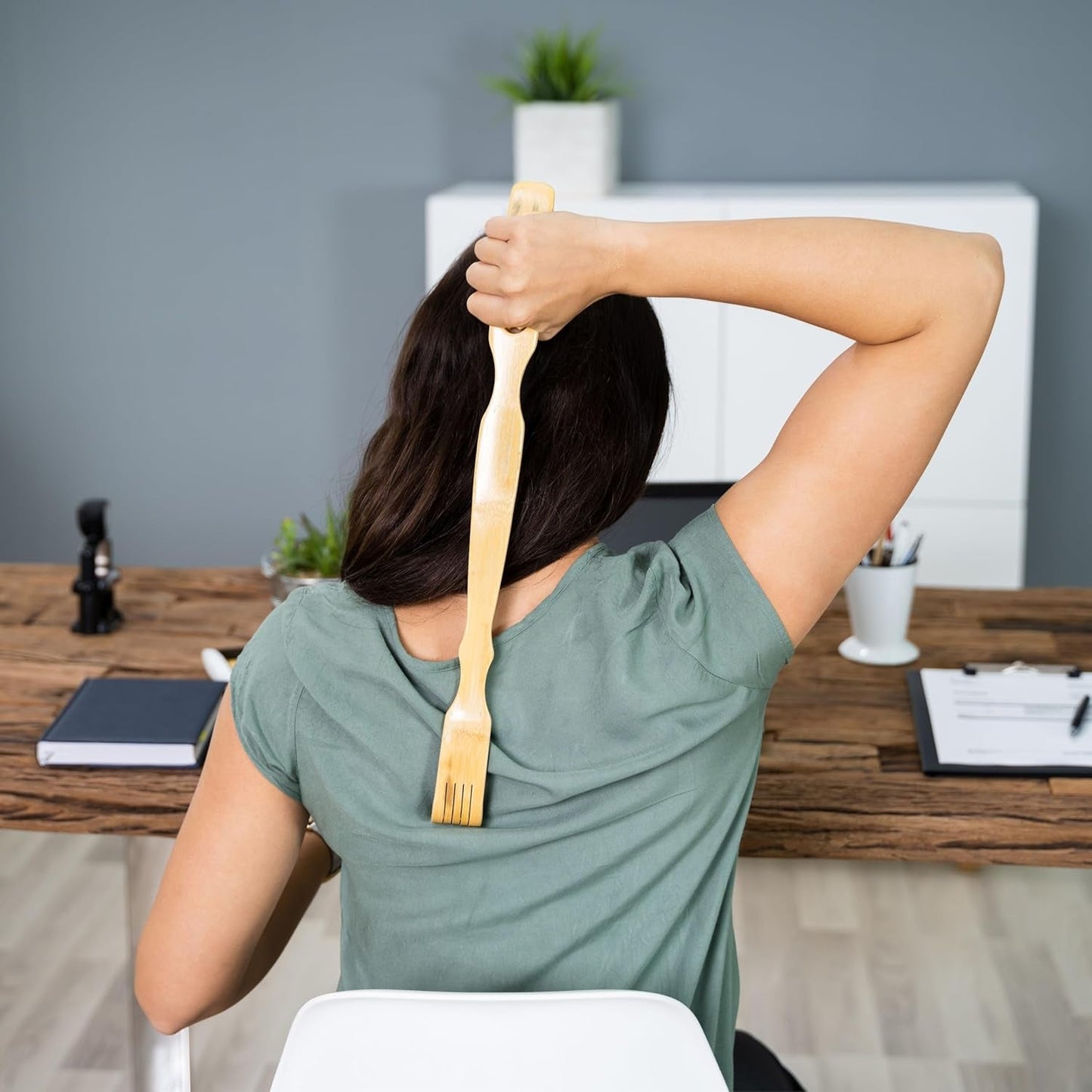 Wooden Back Massager Stick (1 Pc, 46 Cm)