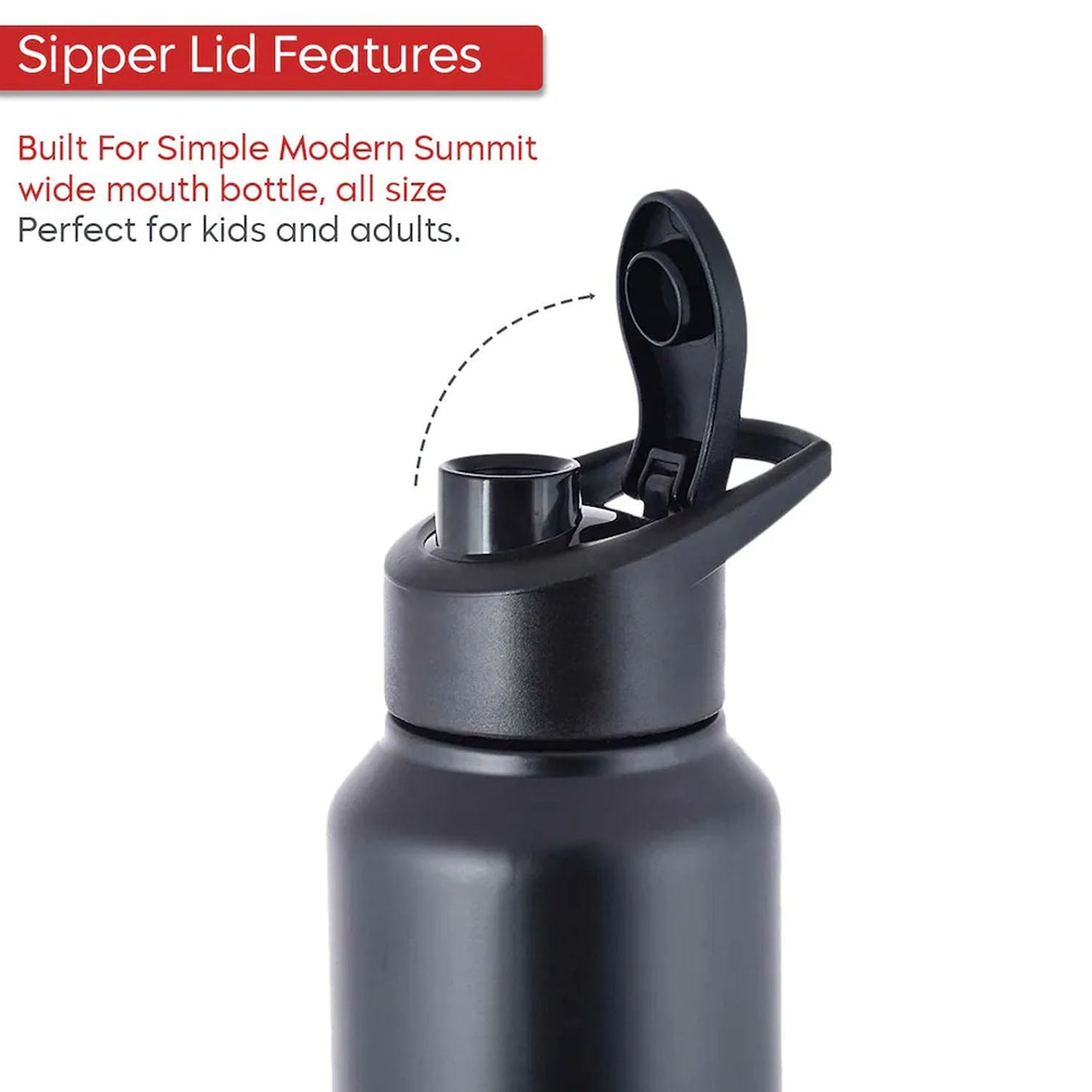Stainless Steel 1000ml Flip-Top Reusable Sports Water Bottle â€“ 1 Pc