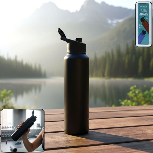 Stainless Steel 1000ml Flip-Top Reusable Sports Water Bottle â€“ 1 Pc